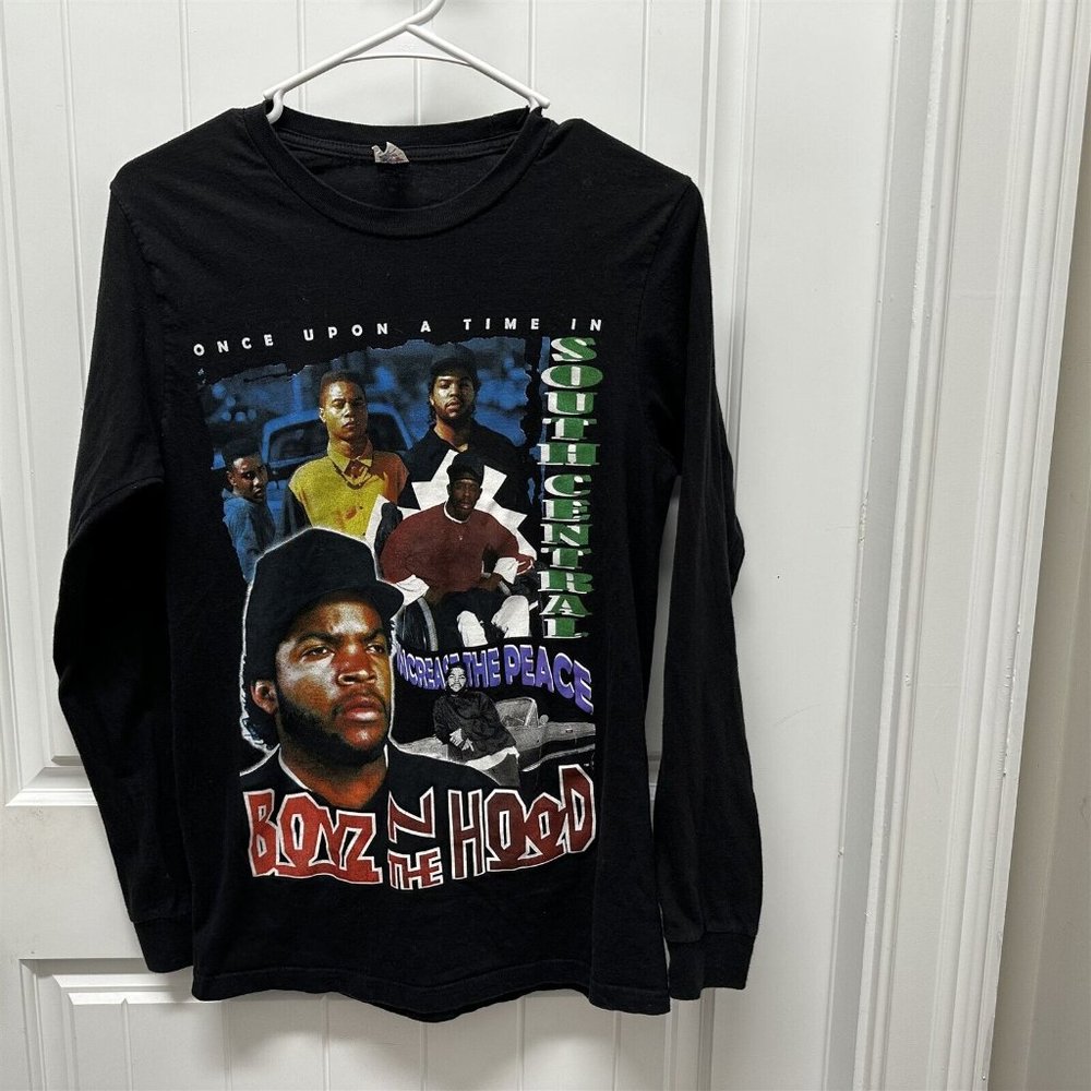 Optima T Shirt Boyz in the Hood Long Sleeve Small Black Y2K